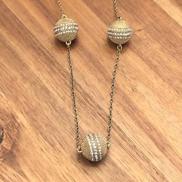 J.Crew | Pave Ball Station Necklace | 37” Adjustable - Picture 1 of 6